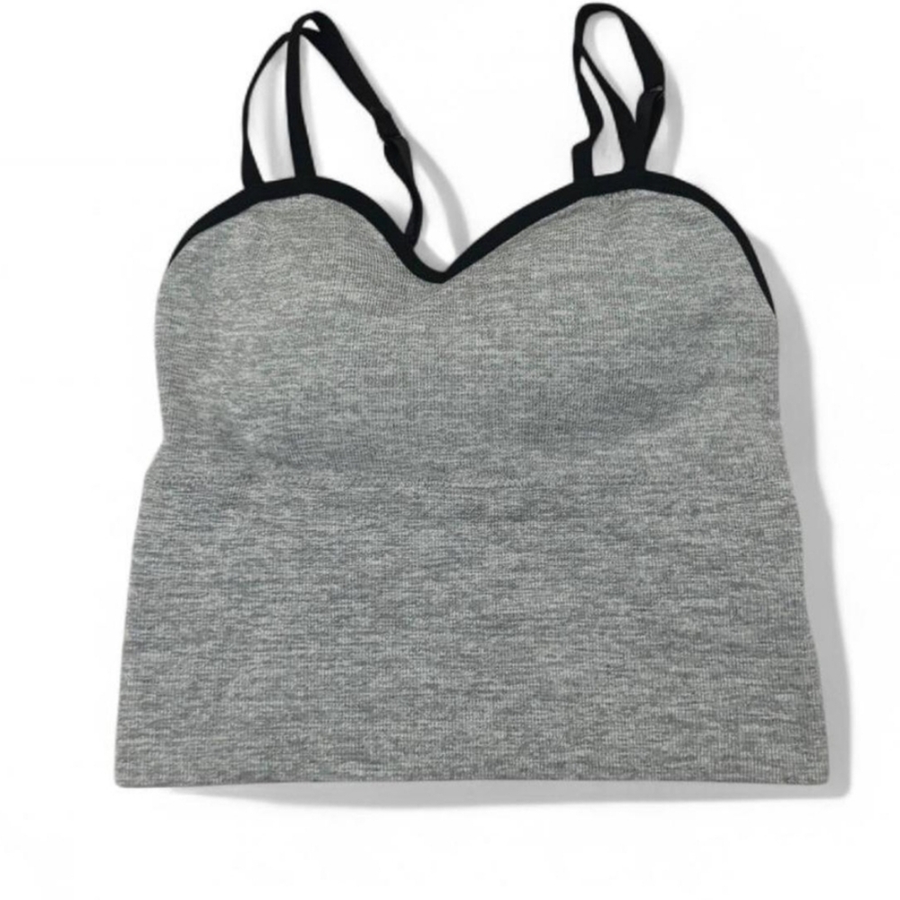 Gray Women's Bra Padded Workout Cropped Camisole Top Size XS